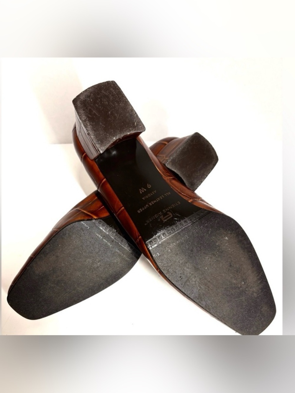 Etienne Aigner Womens Vintage Astoria Brown Crocodile Leather Print Block
Heels - Picture 7 of 10
